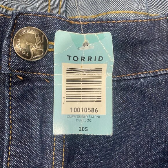 NWT Torrid Curvy Skinny Denim Jeans Womens Size 20 Blue Stretch Cotton Blend Mid - Picture 3 of 15